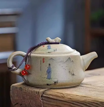 Coarse Pottery Teapot Kung Fu Tea Set Accessory Purple Clay Pot Old Clay Retro Handheld Pot Home Office Side-Handle Pot Raw Ore