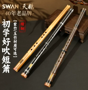 Swan Short Xiao 8-Hole Instrument for Beginners, Mini Professional Purple Bamboo Dongxiao, Key of G, Official Flagship Store