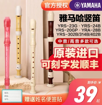 Yamaha Recorder Soprano and Alto 8-Hole for Kids and Elementary Students, 23G German Style, 24B English Style