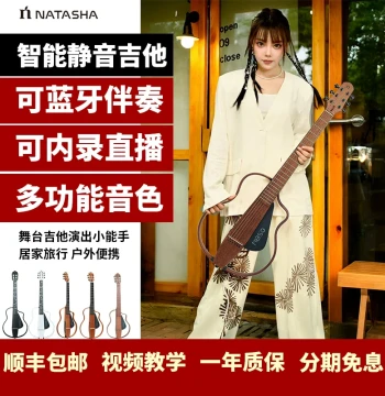 Natasha NBSG All-Bamboo Smart Silent Mahogany 39-inch MSG Youth Edition Folk Classical Acoustic-Electric Guitar