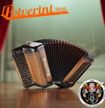 Original Italian Polverini Bayan Accordion with Lacquer Finish, 96 Bass