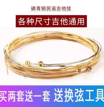 Guitar Strings Set of 6 Acoustic Folk Guitar String Kit with Accessories