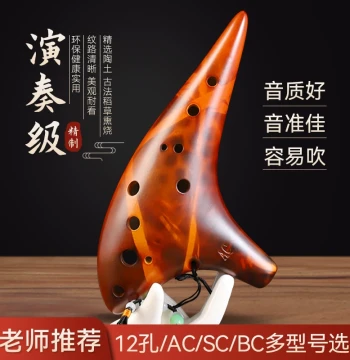 Ocarina Instrument, 12-Hole AC Key, Professional Performance Grade, Twelve-Hole Xun for Elementary Students and Adult Beginners, Flagship Store