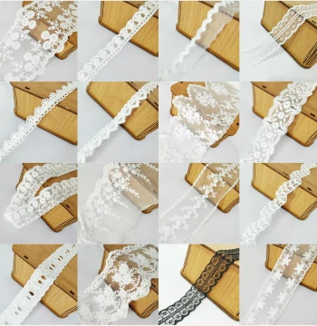 Lace Trim for Sewing and DIY Crafts, Water-Soluble Embroidered Edge for Clothing, Curtains, and Doll Clothes
