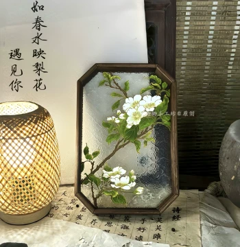 [Meeting You Like Spring Water Reflecting Pear Blossoms] Cloisonné DIY Handmade Materials Intangible Cultural Heritage Jingtailan Creative Gift