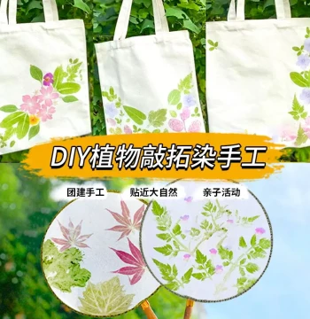 Plant Rubbing Dyeing Hammer Rubbing Cloth Tool DIY Material Kit Round Fan Canvas Bag Printing Rubbing Alum Color Fixative