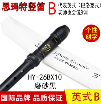 SMART English Style 8-Hole C-Tune Soprano Baroque Recorder HY-26BX10, Designated for Music Classes