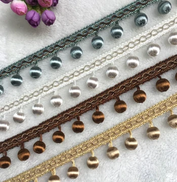 Tianhe Lace European-Style Artificial Wrapped Silk Curtain Beaded Trim with Tassels, Original Accessory for Textile Handicrafts