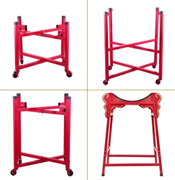 Large Folding Drum Stand with Swivel Wheels for Kids, Iron Frame for Battle Drums and Traditional Gong Drums