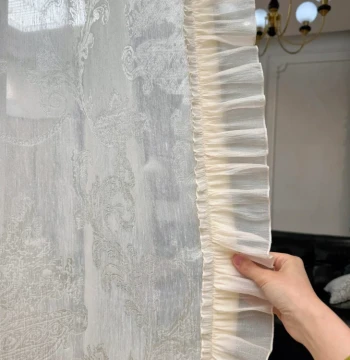 Curtain Lace Trim Sheer Curtain Accessory Decor, Silk Texture Ruffled Wood Ear Edge Embellishment for Clothing and Skirt Hems