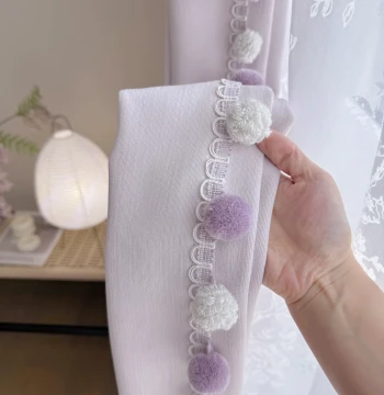 Vintage Curtain Lace Trim, Premium Cotton Pom-Pom Soft Accessories for Sofa Pillows and Home Textiles, Multi-Color