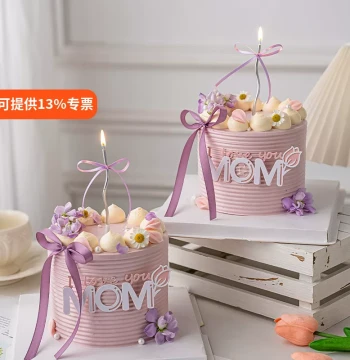 Trending Mother's Day Cake Decorations with 'I Love Mom' Tulips, MOM Acrylic Toppers, Ribbons, and Bows