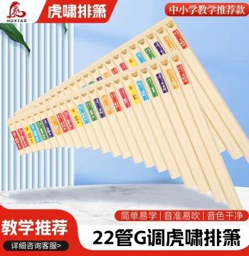 22-Tube Pan Flute in G Key - Professional Performance Grade for Children, Adults, and Students, Beginner-Friendly Traditional Instrument