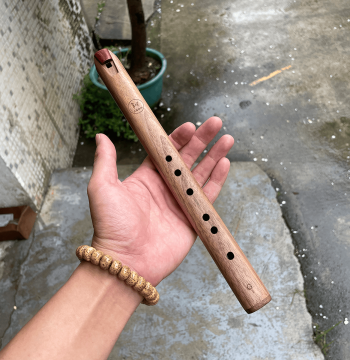 Zhuang Sheng Meng Die Minimalist G-Key Portable Short Piccolo, Indian Wooden Whistle Flute