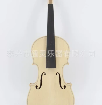 Selected Factory-Grade Figured White Violin Blank, Semi-Finished with Ebony Fittings