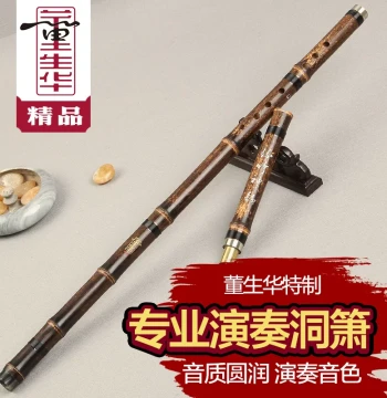Dong Shenghua Professional Performance Purple Bamboo Xiao Flute, Exquisitely Crafted 2-Piece and 1-Piece Options, Traditional Chinese Instrument, 8-Hole Xiao for Beginners