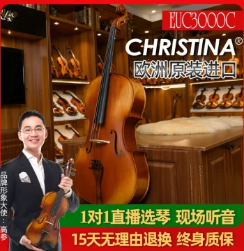 Christina EUC3000C European Imported Handcrafted Professional Cello for Exams and Performance