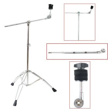 Cymbal Stand Cymbal Holder Hanging Cymbal Bracket Half Stand Angled Rod Dual-Use Straight/Angled Cymbal Stand Drum Accessory QB50
