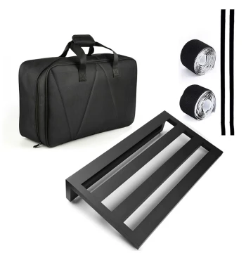 Aluminum Guitar Effects Pedalboard with Carry Bag, Storage Pouch, and Velcro for Single Pedals