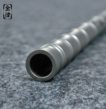 Titanium Alloy Xiao Flute 108cm, Pure Titanium Thickened Extended Bamboo Joint Style, Professional Performance Refined Single-Section 8-Hole Bamboo Flute