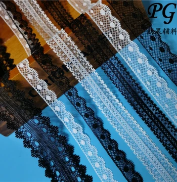 Doll Clothes Lace with Small Embroidered Tassels, Multiple Taiwan-Made Smooth Texture Thin Lace Trims for DIY Accessories