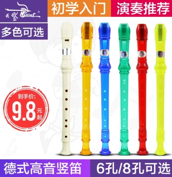 Swan 6-Hole/8-Hole Recorder for Kids and Students – Beginner ABS Resin Flute for Classroom Introduction