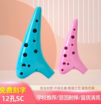 Wenyan 12-Hole SC Ocarina, Resin Material, High C Key, Plastic Instrument for Beginners with Accessories Included