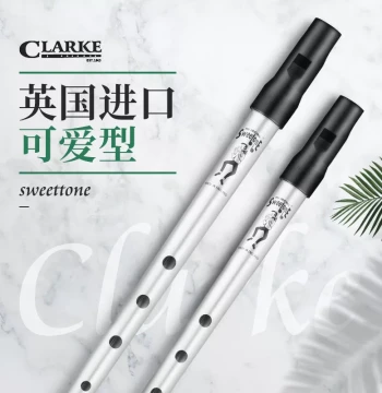 Irish Tin Whistle in D/C Key, UK Imported Clarke Cute-Style Six-Hole Recorder