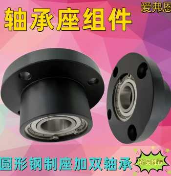Round Flange Double Bearing Housing Assembly, Steel Shaft Support BGRBB DFC6204 6205