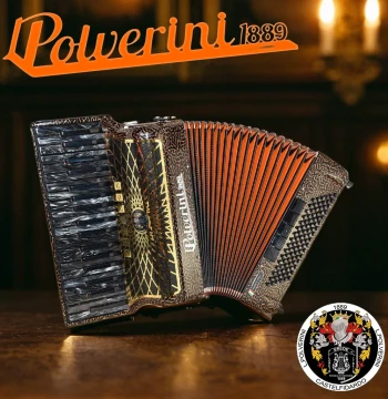 Original Italian Polverini Mini Keyboard Accordion with 96/120 Bass Echo