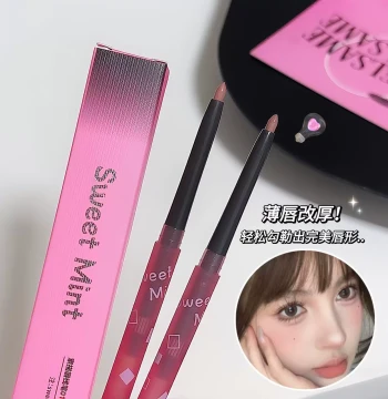 Sweet Mint Sketch Lip Liner, Misty Nude Shade for 3D Lip Contouring, Includes Lip Brush, Affordable Artist Alternative