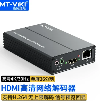 MaiTuoWeiJu HD Network Decoder H.264 Digital HD Unlimited Decoding Multi-Screen Split Monitoring Video Decoder Host Single Screen 36-Way Split MT-DMC01