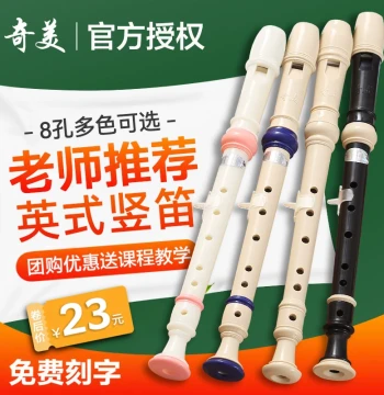 Qimei English Style Soprano 8-Hole Recorder for Beginners and Children, Professional Alto 8-Hole Flute Instrument for Elementary Students