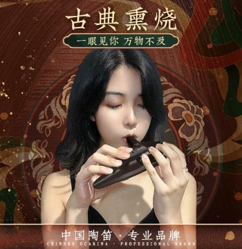 TNG 12-Hole Ocarina in AC Key for Beginners, Classic Smoked Finish Professional Alto C Ocarina