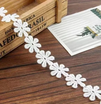 Curtain Craft Supplies: Milk Silk Lace, Water-Soluble Embroidered Flowers, Beaded Trim for Pillows, Hats, Wedding Dresses