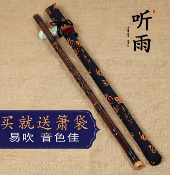 [Ting Yu] 8-Hole F/G Key Beginner Xiao Flute for Performance, Long Purple Bamboo Dongxiao, Single-Section Bamboo Instrument, Classic Plain Design
