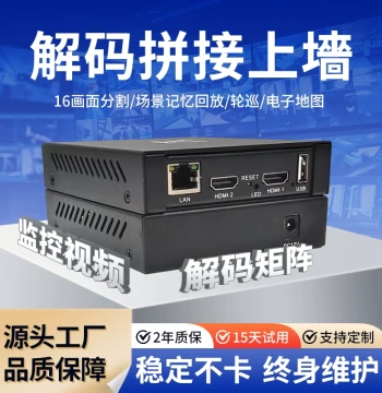 IPC Network HD Decoder – H.265 Decoding, 16-Channel Matrix Touring, RTSP Wall Display, Compatible with Hikvision/Dahua/ONVIF Cameras, LAN Support