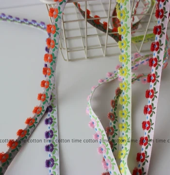 Lovely Delicate Flower Fringe Trim Ribbon, 1.5cm Wide Contrast Color Tassel Lace for Apparel, Shoes, and Hats