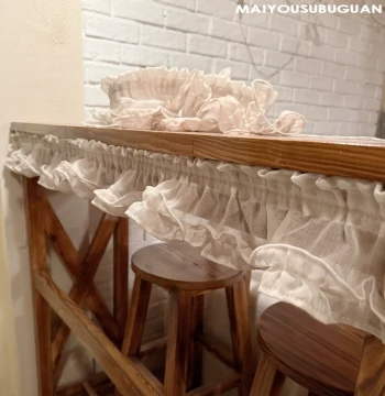 'Light Cloud' No-Drill Cute Mini Ultra-Short Curtain, Handmade Ruffled Edge Concealment Curtain, Instagram Style Custom Small Curtain