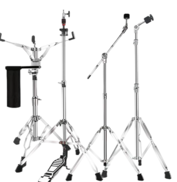 Drum Cymbal Stands Set – Snare Stand, Ride Cymbal Stand, Crash Cymbal Stand, Hi-Hat Stand – Genuine Mes Cymbals