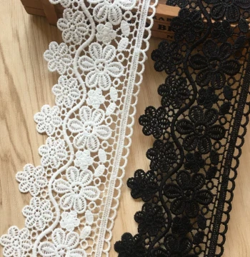 8.5CM Wide Korean Style Lucky Clover Lace Trim, Water-Soluble Embroidered Lace for Curtains, Sofas, Clothing DIY Decoration