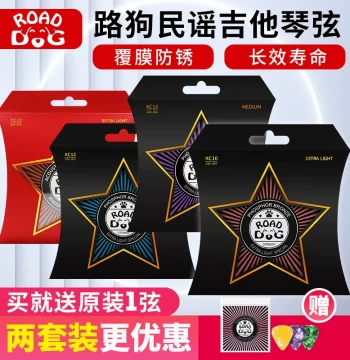 ROAD DOG Folk Guitar Strings, Phosphor Bronze with Ultra-Thin Anti-Rust Coating, Full Set for Acoustic Guitars