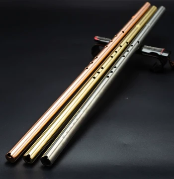 Copper Xiao Metal Flute Titanium Alloy Xiao 8-Hole GFE Open/Closed Hole Premium Dongxiao Short Flute Self-Defense Feng Shui Instrument
