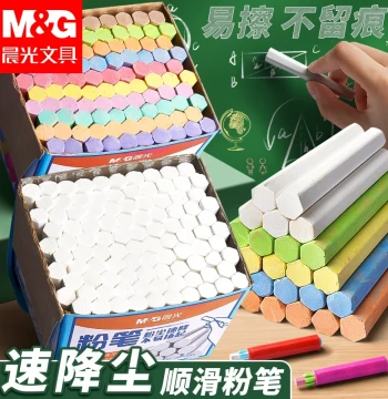 M&G Colored and White Chalk: Dust-Free, Odorless Hexagonal Sticks for Teachers and Kids