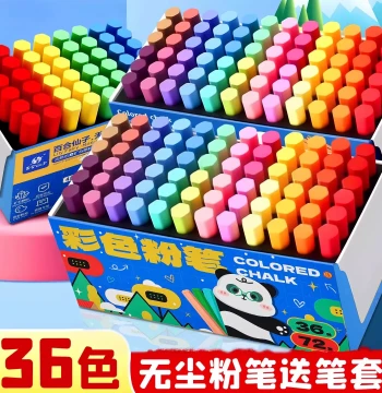 36-Color Dust-Free Non-Toxic Chalk for Blackboards - Thick, Vibrant Colors with Storage Box for Teachers and Kids (Clean Hands, Erasable, Premium Quality)
