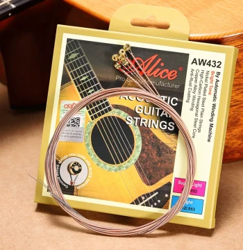 Alice Acoustic Guitar Strings – Full Set of 6 Strings for Folk Guitars, Model Alice 010