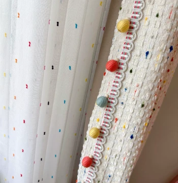 Exclusive Link for Lace Trim, Dopamine Rainbow Candy Pom-Pom Beaded Lace Priced per Meter