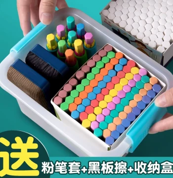 Dust-Free Colored Chalk for Kids' Boards and Blackboards - Vibrant Hexagonal/Round Chalk for Teachers and Homeschooling