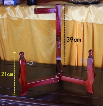 Temple Dharma Drum Bell Stand Solid Wood Triangular Bracket Buddhist Supplies 8-inch Drum Stand Dizhong Stand Free Shipping