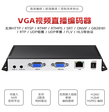 VGA Video Encoder for Desktop Monitoring and Screen Recording, Industrial Host Data Storage, ONVIF Protocol, Compatible with Hikvision/Dahua NVR